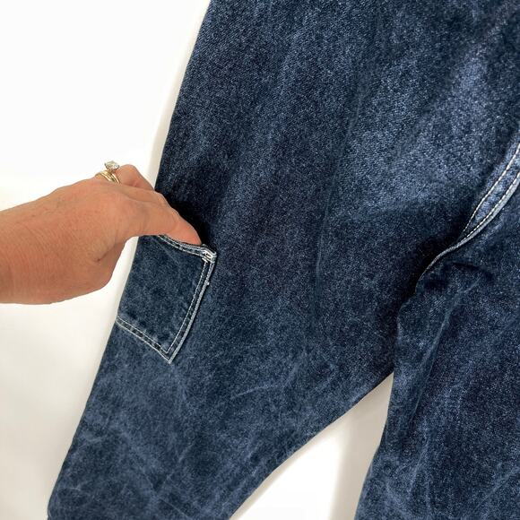 Brandy Melville J. Galt Dark Wash High Waisted Painter Carpenter Mom Jeans Sz S - Picture 6 of 9